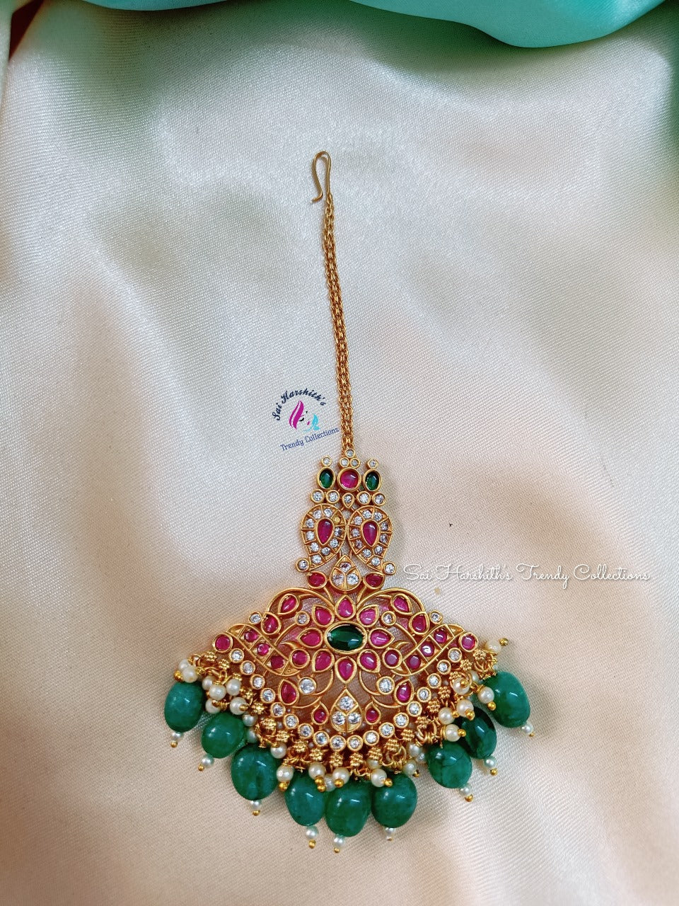 Kempu Maang Tikka - SHTC180 - Sai Harshith's Trendy Collections