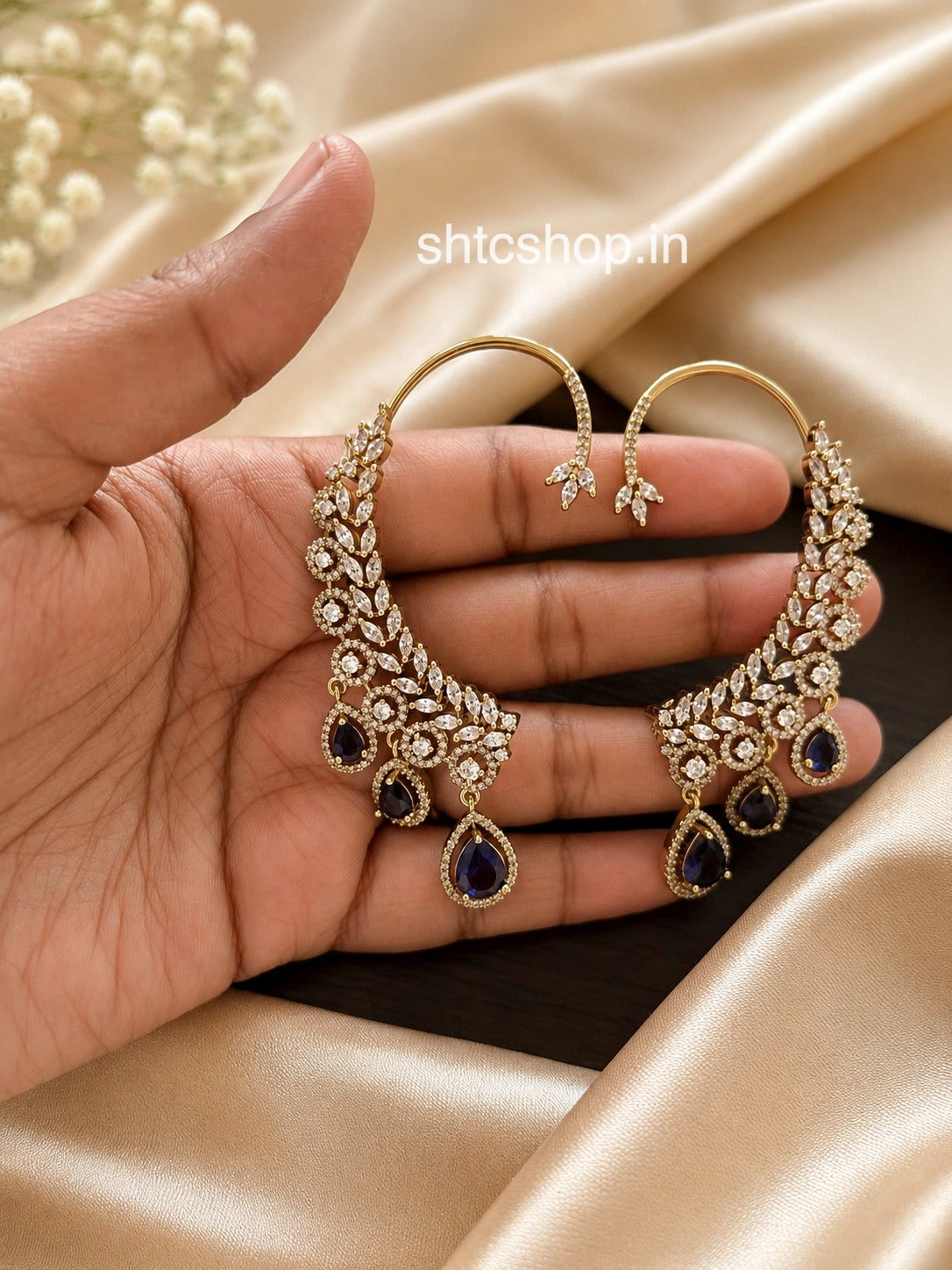 Matte Finish Ear Cuffs – Ruby / Emerald Green / Midnight Blue Variants - SHTC1860