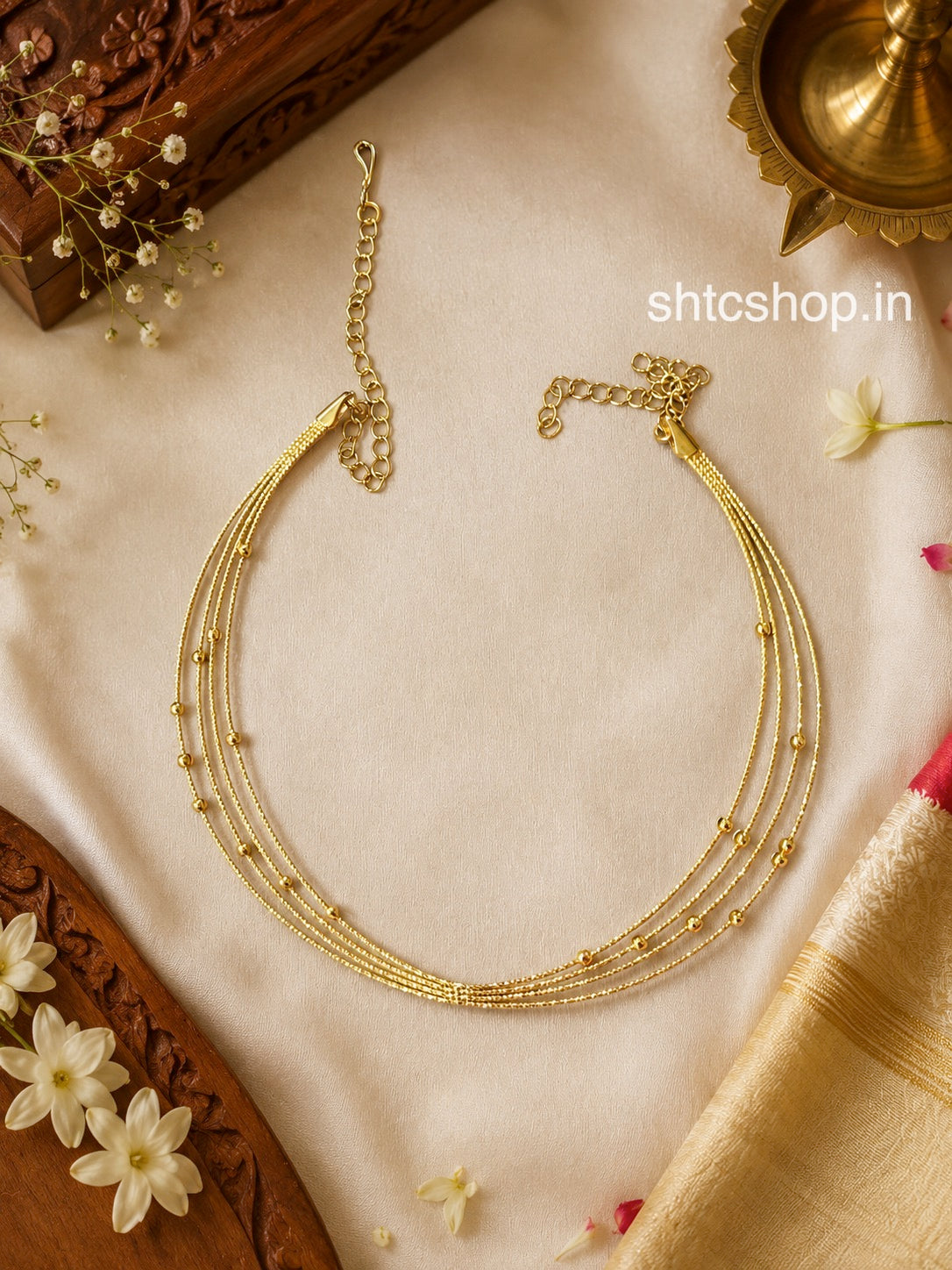 Layered Gold Finish Necklace Chain for Pendants