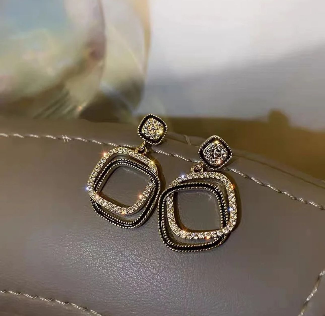 Stone Square Earrings - KE190 - Sai Harshith's Trendy Collections