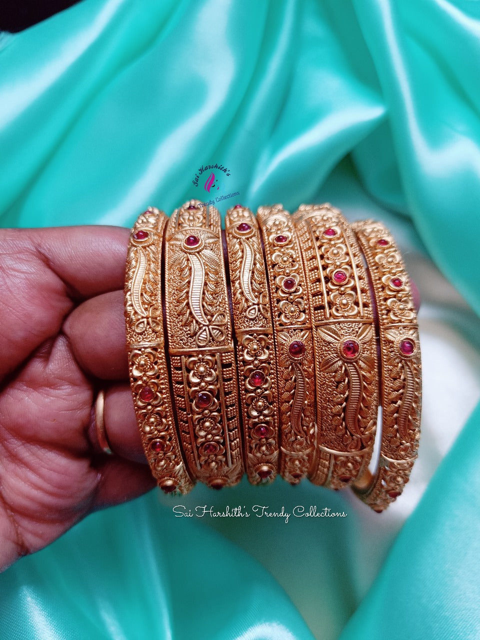 Matte Finish Gold alike Bangles - SHTC221 - Sai Harshith's Trendy Collections