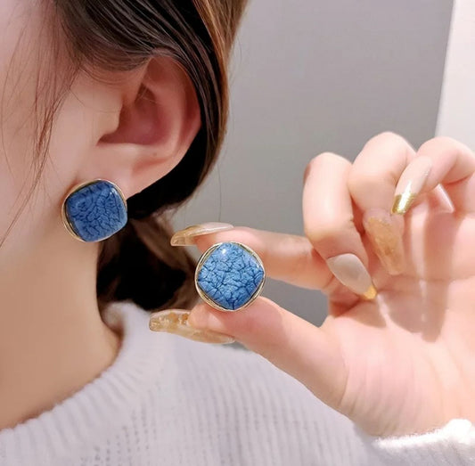 Textured Marble style Korean Studs - KE276 - Sai Harshith's Trendy Collections