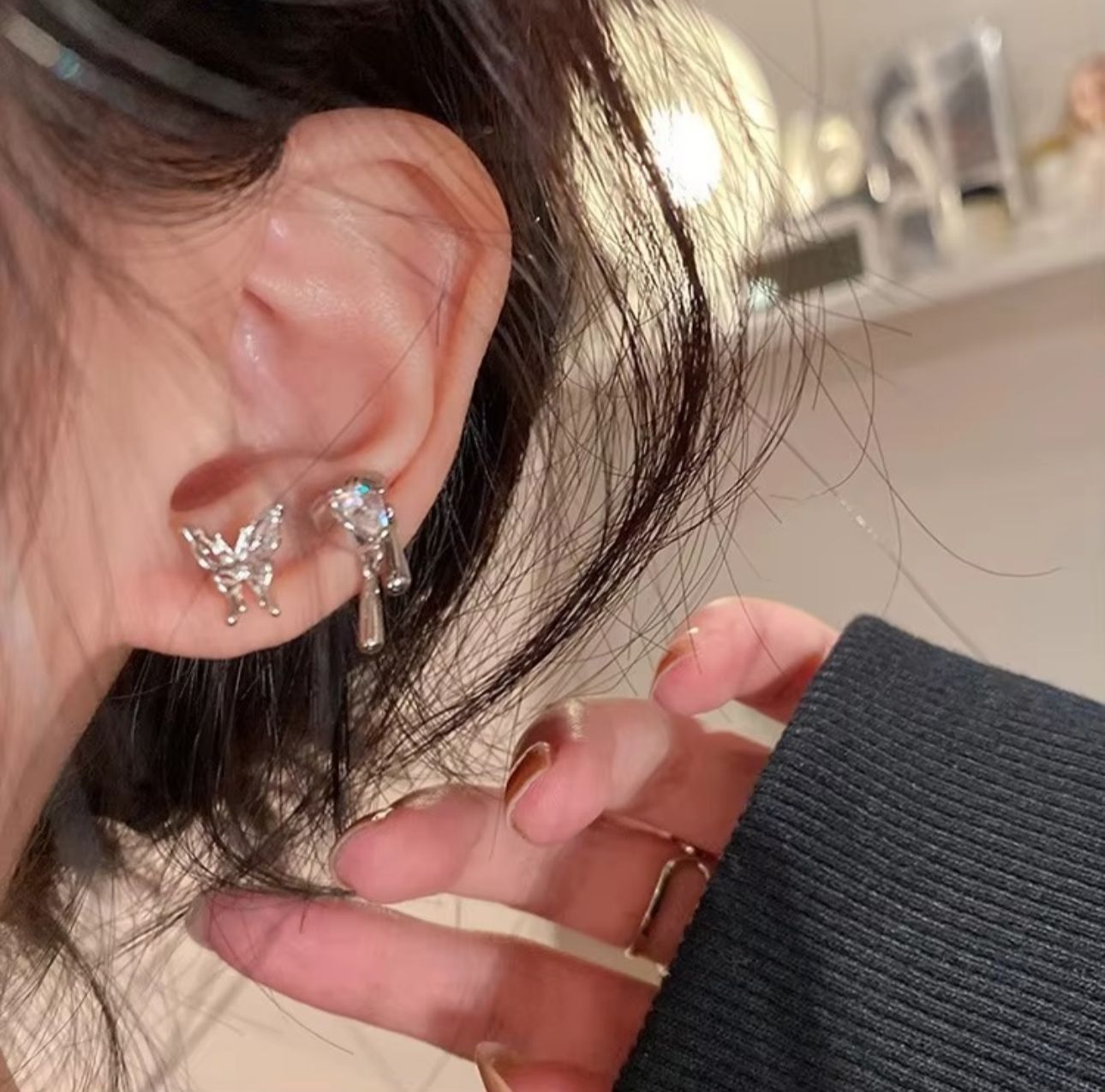 3 pairs Korean Butterfly Ear stud Earrings Combo - KE292 - Sai Harshith's Trendy Collections