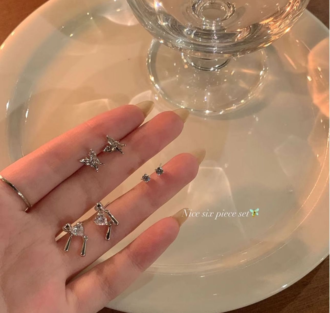 3 pairs Korean Butterfly Ear stud Earrings Combo - KE292 - Sai Harshith's Trendy Collections