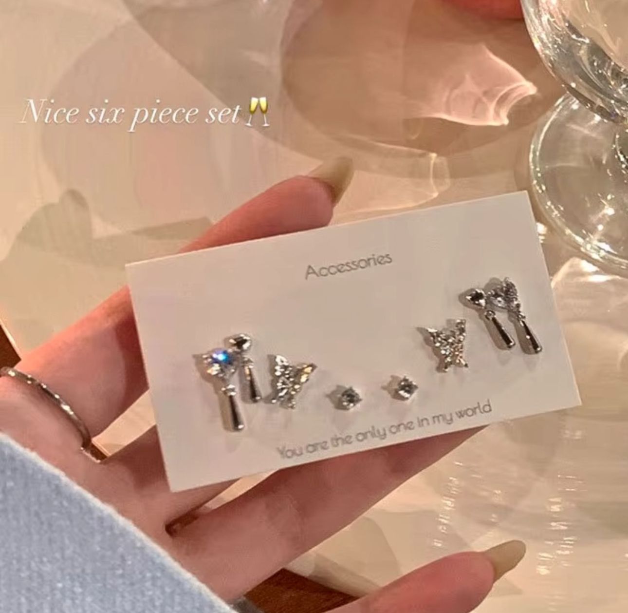 3 pairs Korean Butterfly Ear stud Earrings Combo - KE292 - Sai Harshith's Trendy Collections