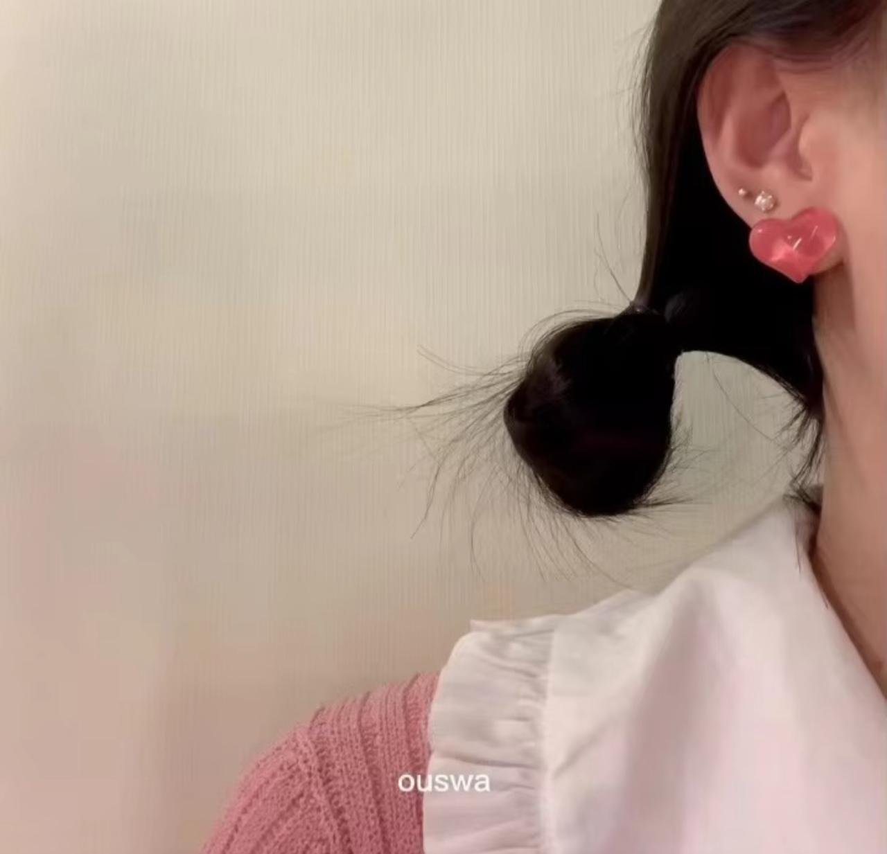 Cute Love Heart Candy Acyclic Korean earrings - KE388