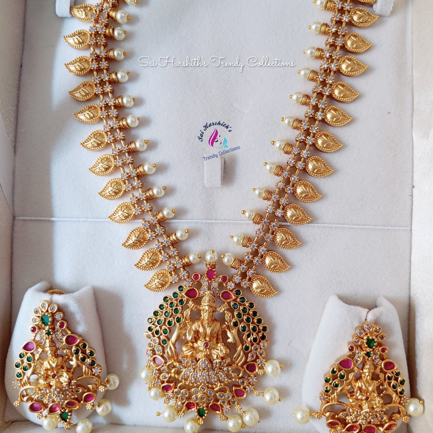 Traditional Matte Lakshmi Necklace - SHTC403 - Sai Harshith's Trendy Collections
