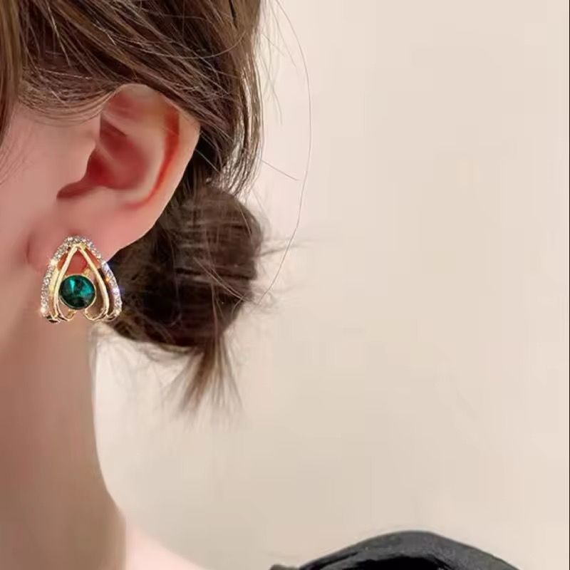 Princess Korean Earrings with Rhinestones - KE410 - Sai Harshith's Trendy Collections