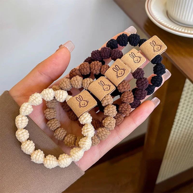 New milk coffee series of knot rubber bands (Set of 5) - KE438