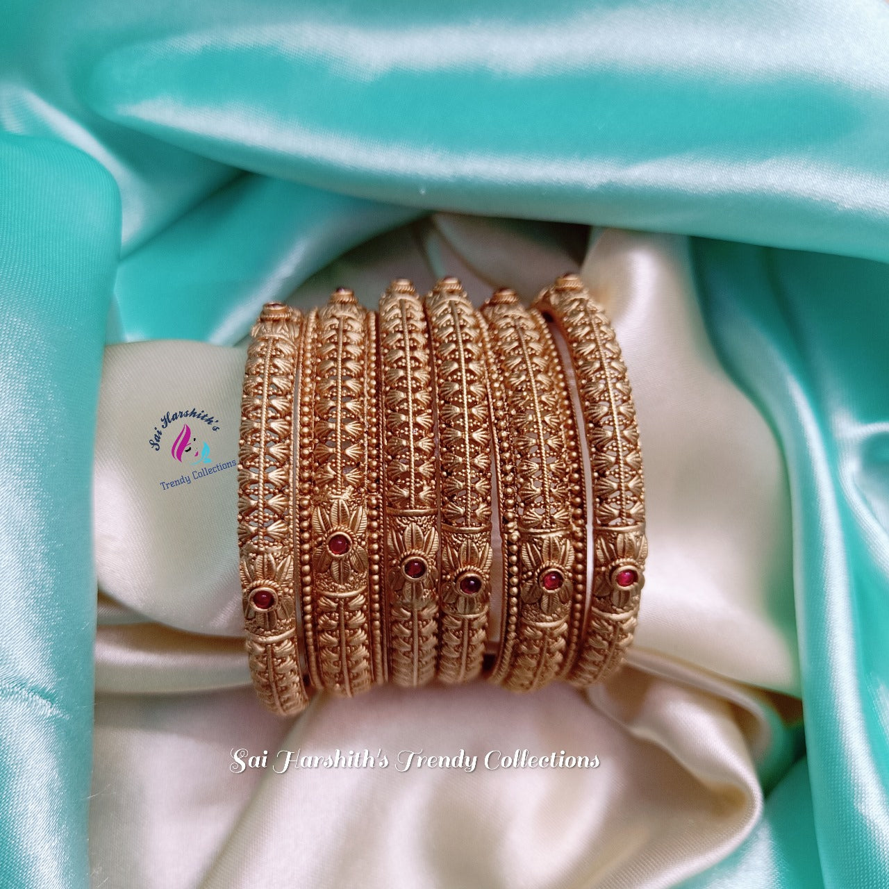 Matte Finish bangles (Set of 6) - SHTC472 - Sai Harshith's Trendy Collections