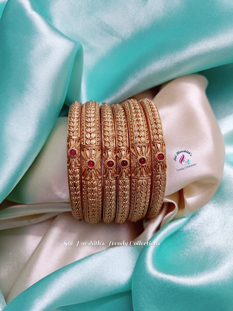 Matte Finish bangles (Set of 6) - SHTC473 - Sai Harshith's Trendy Collections