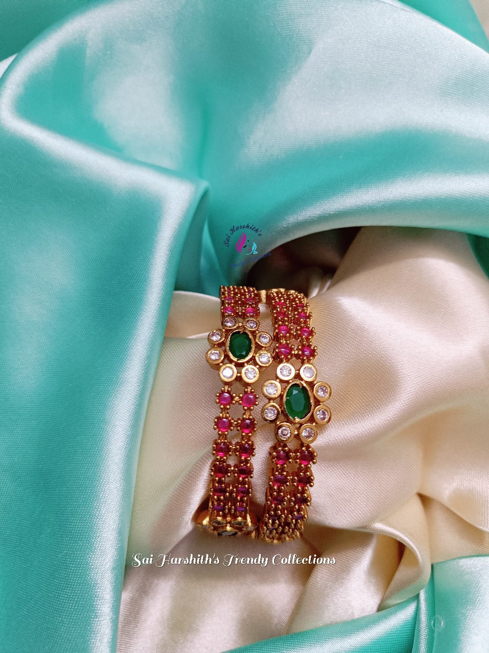 Matte Kempu Stone Bangles - SHTC474 - Sai Harshith's Trendy Collections