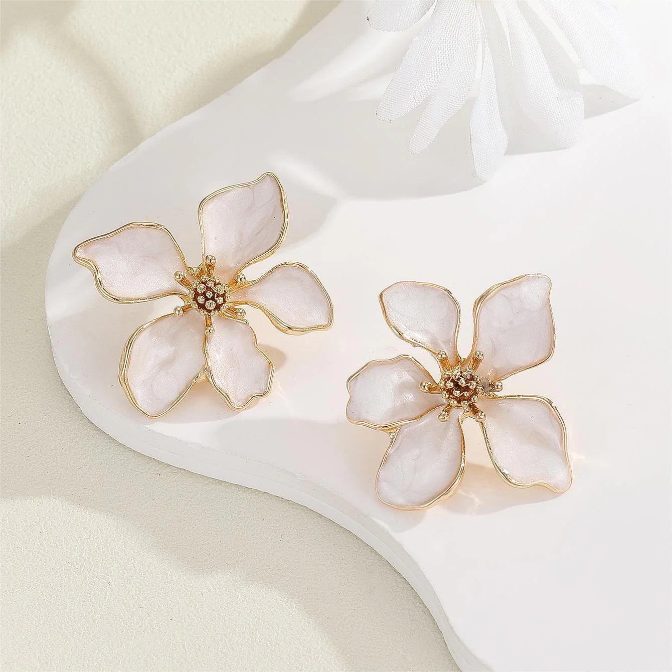 Oil-drop flower Korean earrings - KE509