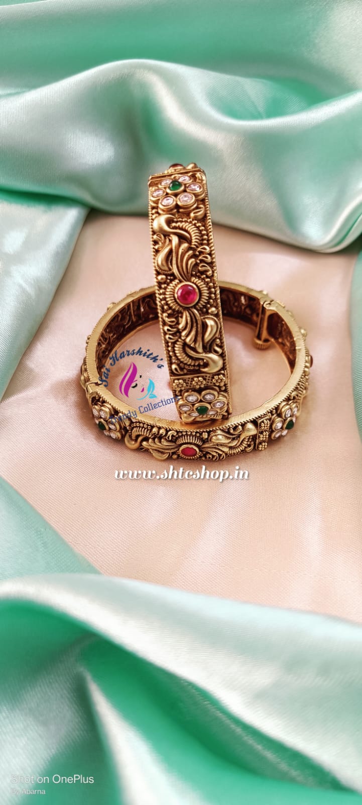 Temple Finish Openable Kada Bangles - SHTC584 - Sai Harshith's Trendy Collections