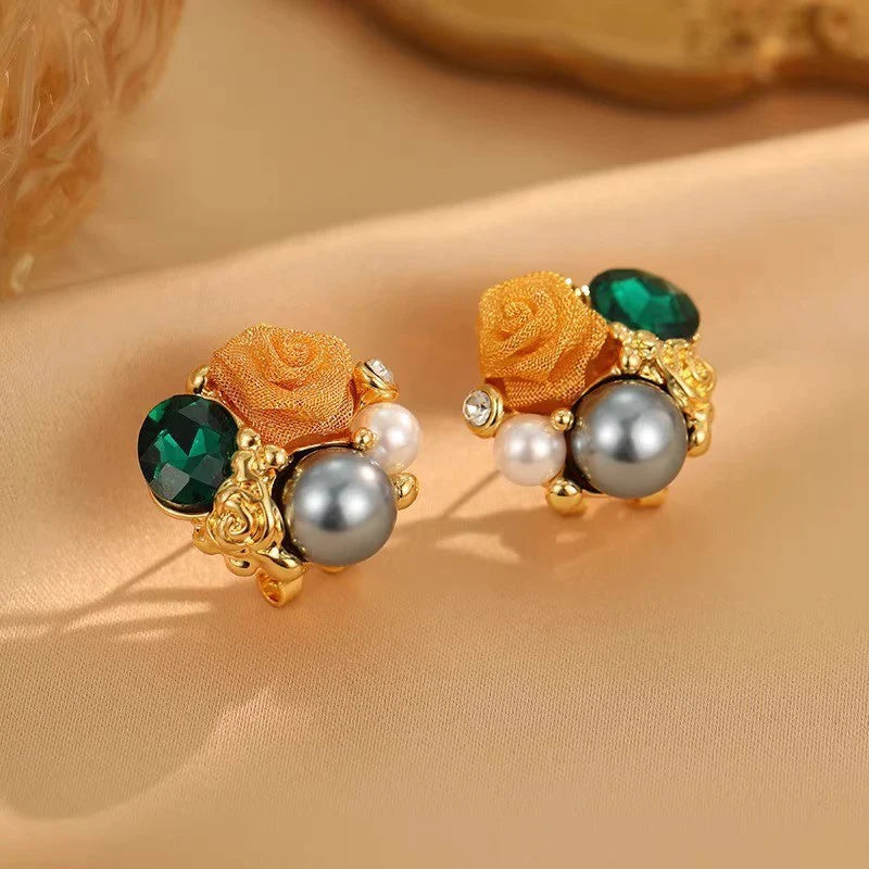 French Romantic Elegant Rose Korean Earrings - KE587