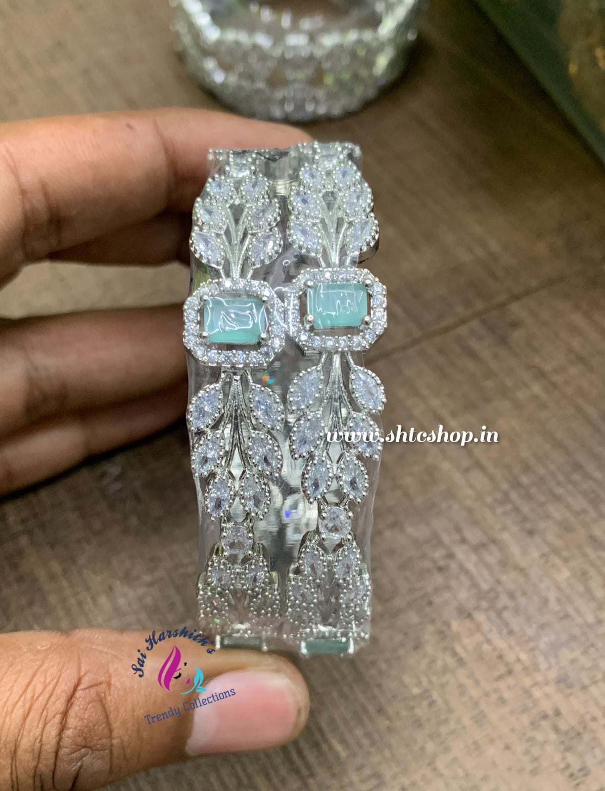 Zirconia Stone Diamond Replica Bangles - SHTC588 - Sai Harshith's Trendy Collections