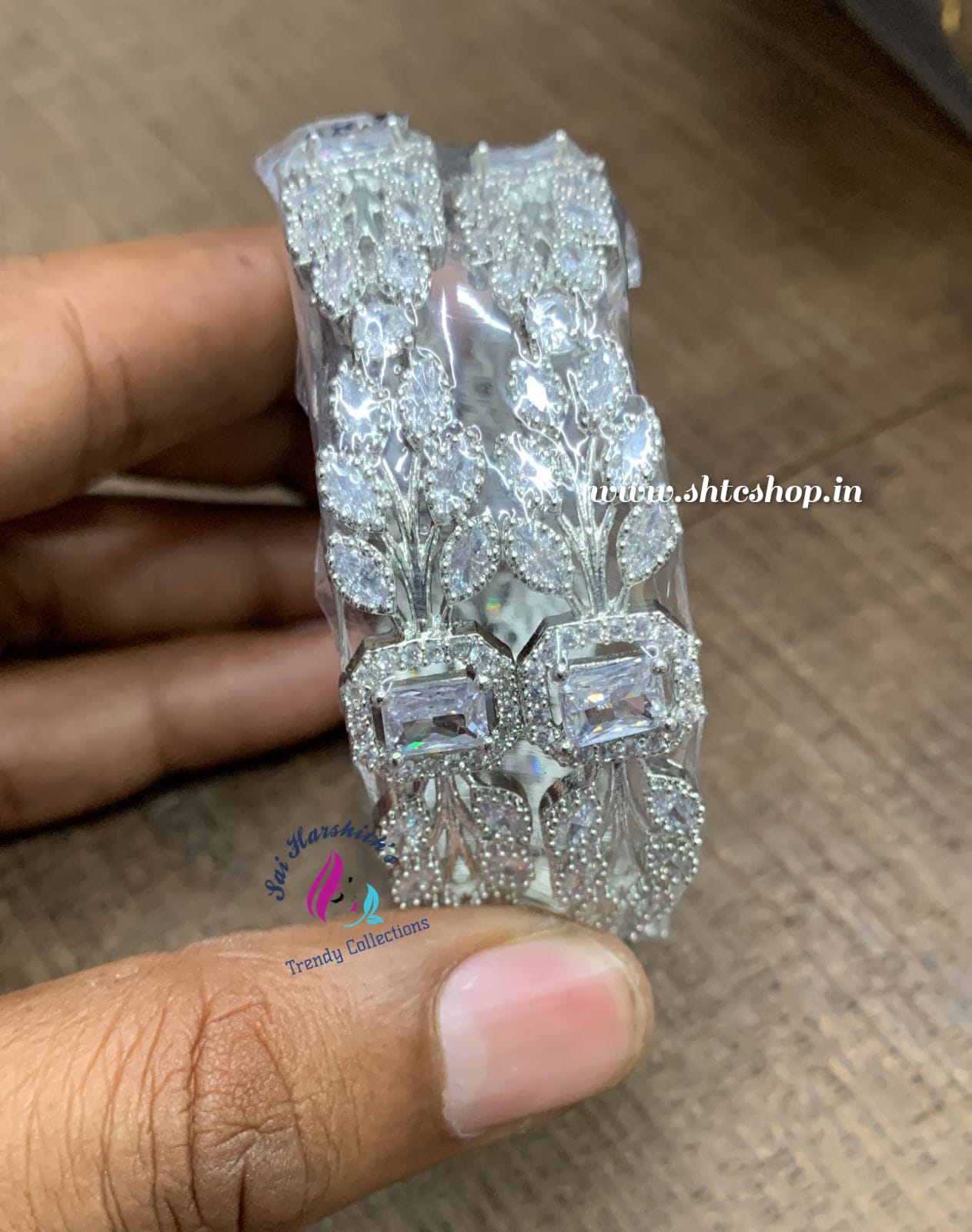 Zirconia Stone Diamond Replica Bangles - SHTC589 - Sai Harshith's Trendy Collections