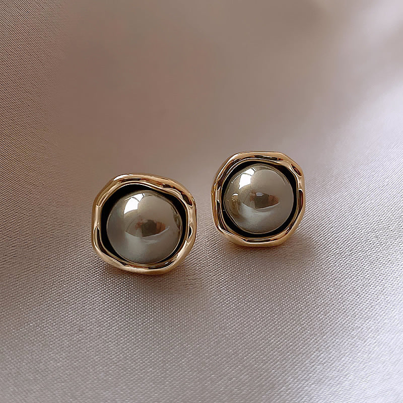 Casual Elegant Grey Pearl Korean Earrings - KE608