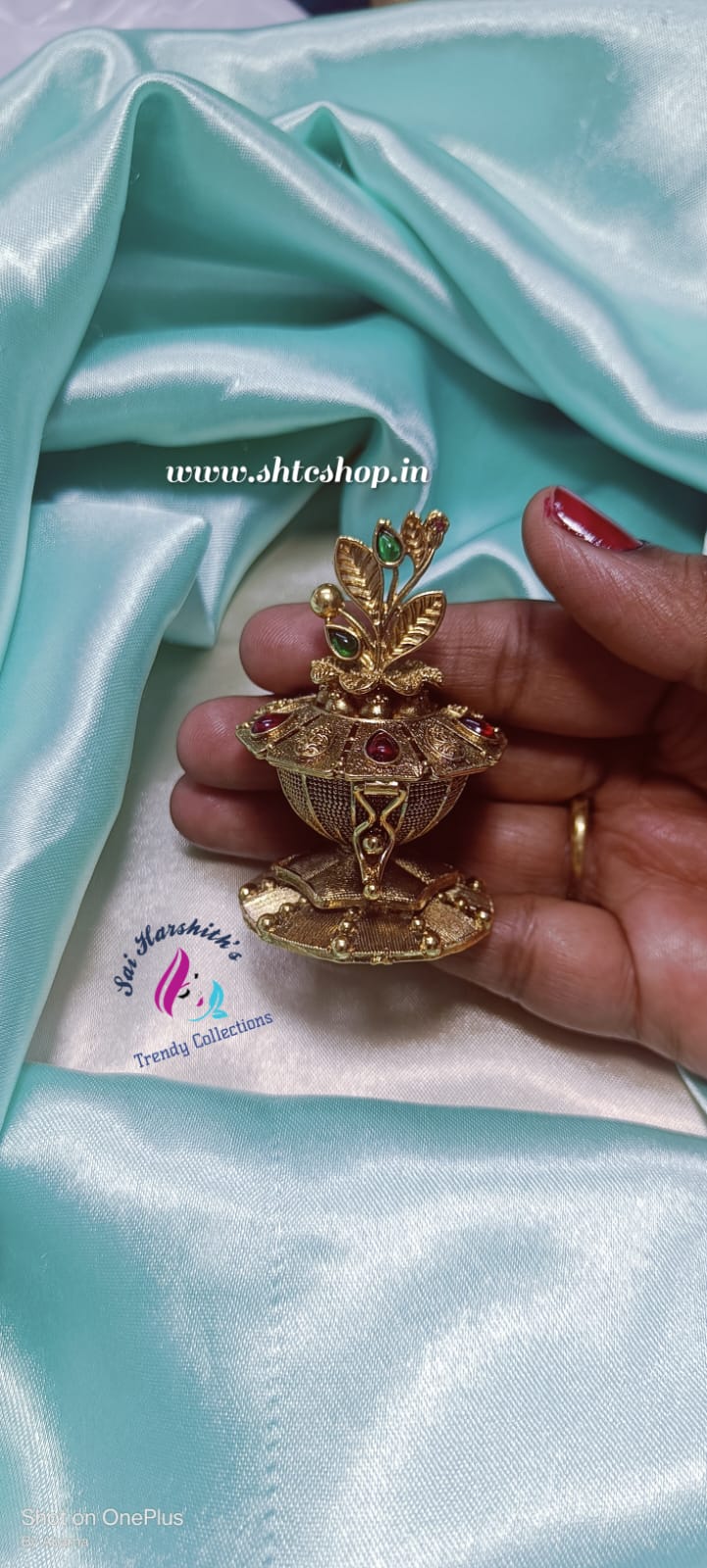 Radiant Red Kempu Jewel Kumkum Box - SHTC623 - Sai Harshith's Trendy Collections