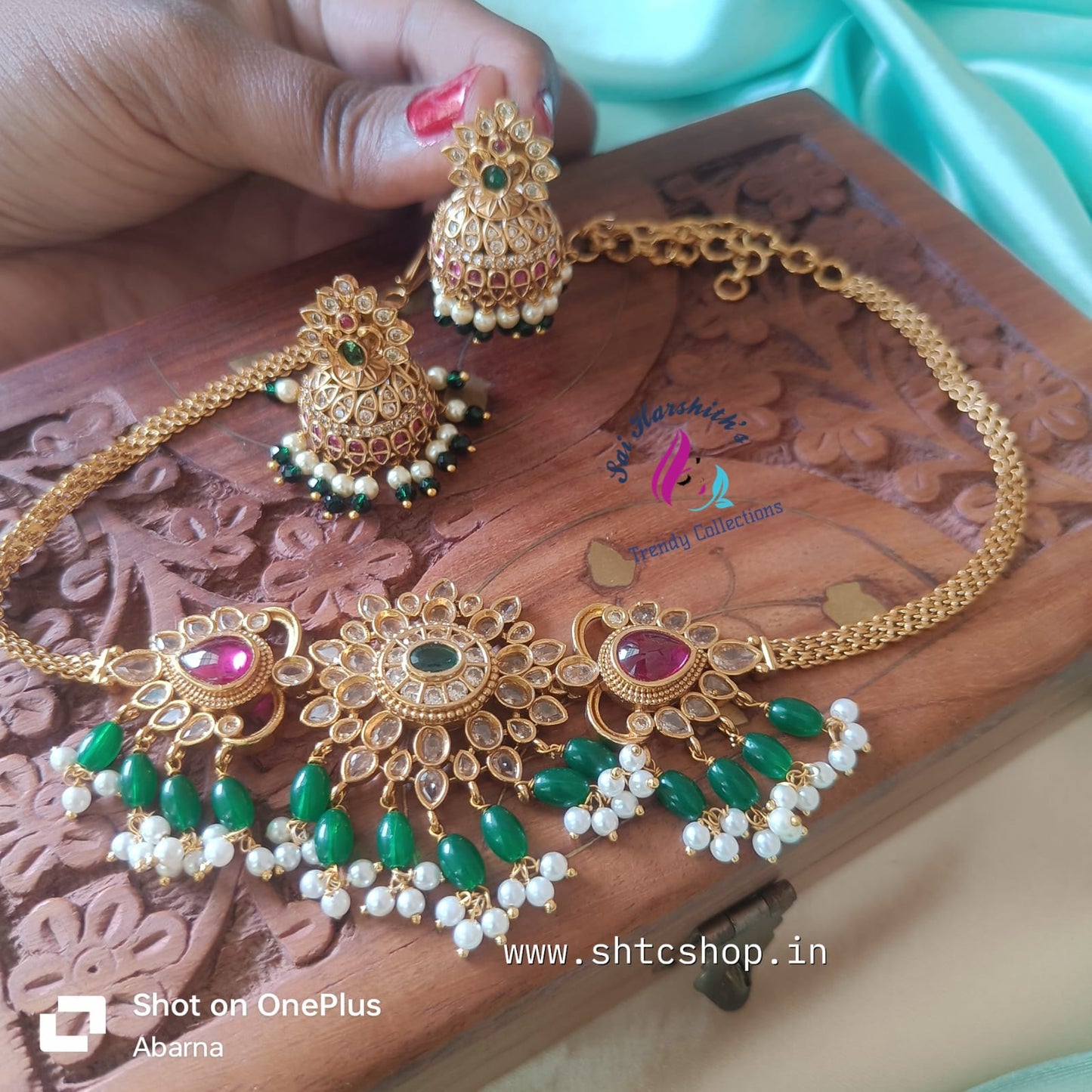 Kempu Stone Matte Chocker set - SHTC706 - Sai Harshith's Trendy Collections