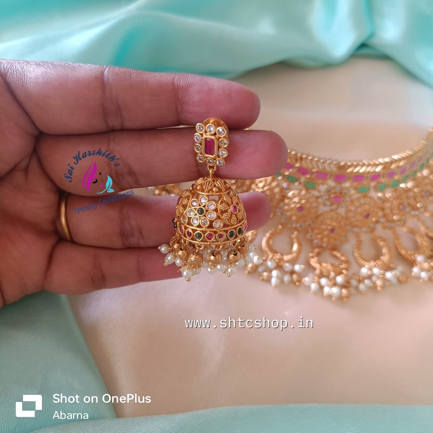 Matte Finish Chocker with Jumkas - SHTC708 - Sai Harshith's Trendy Collections