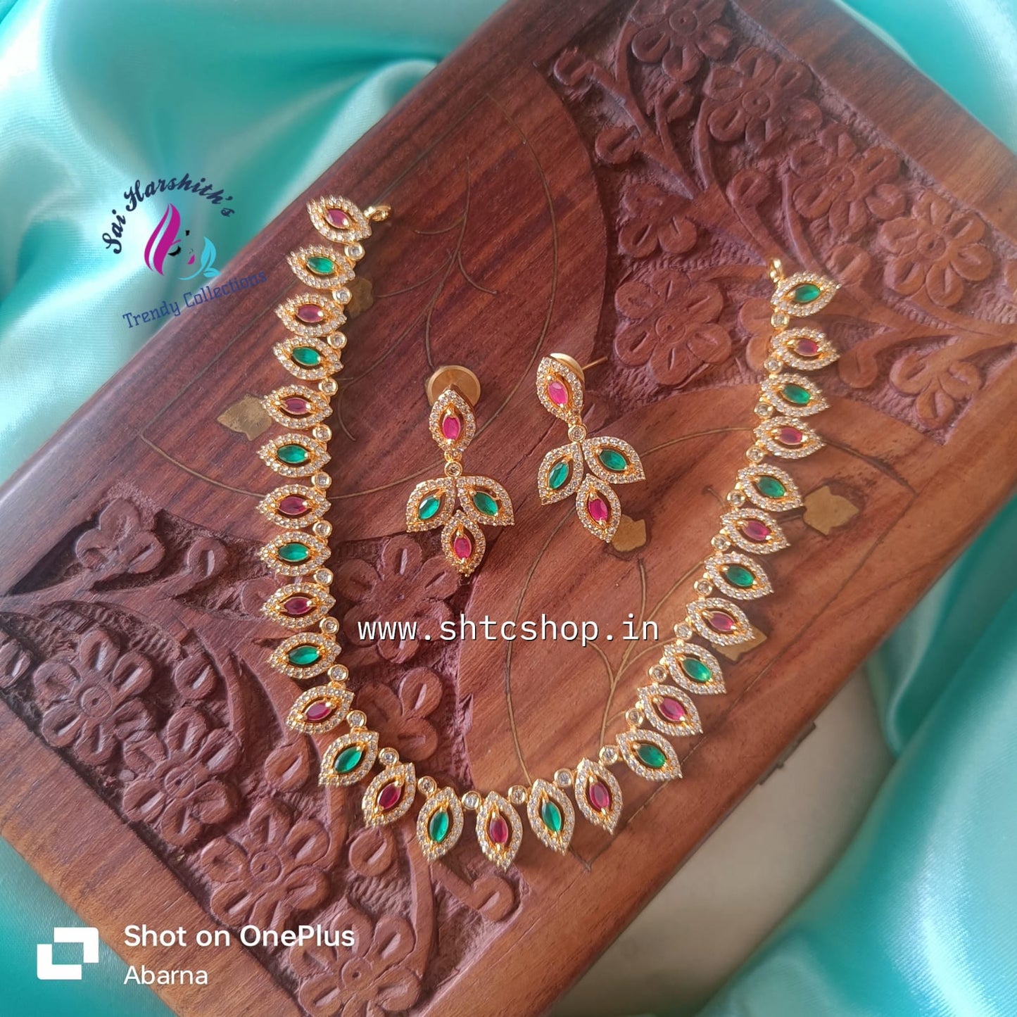 Cz Gold Look Alike Necklace - SHTC720 - Sai Harshith's Trendy Collections