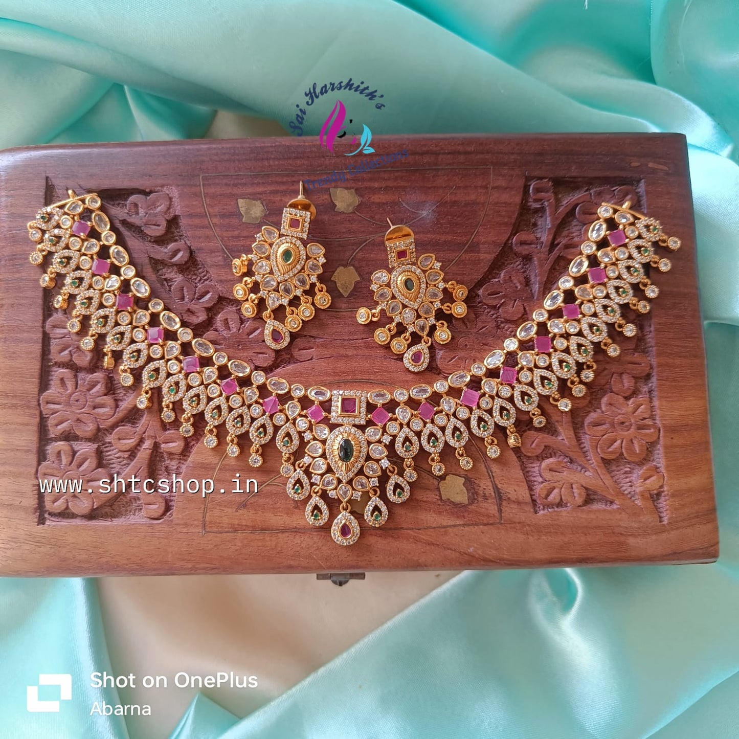 Matte Finish No Image Necklace set- SHTC725 - Sai Harshith's Trendy Collections