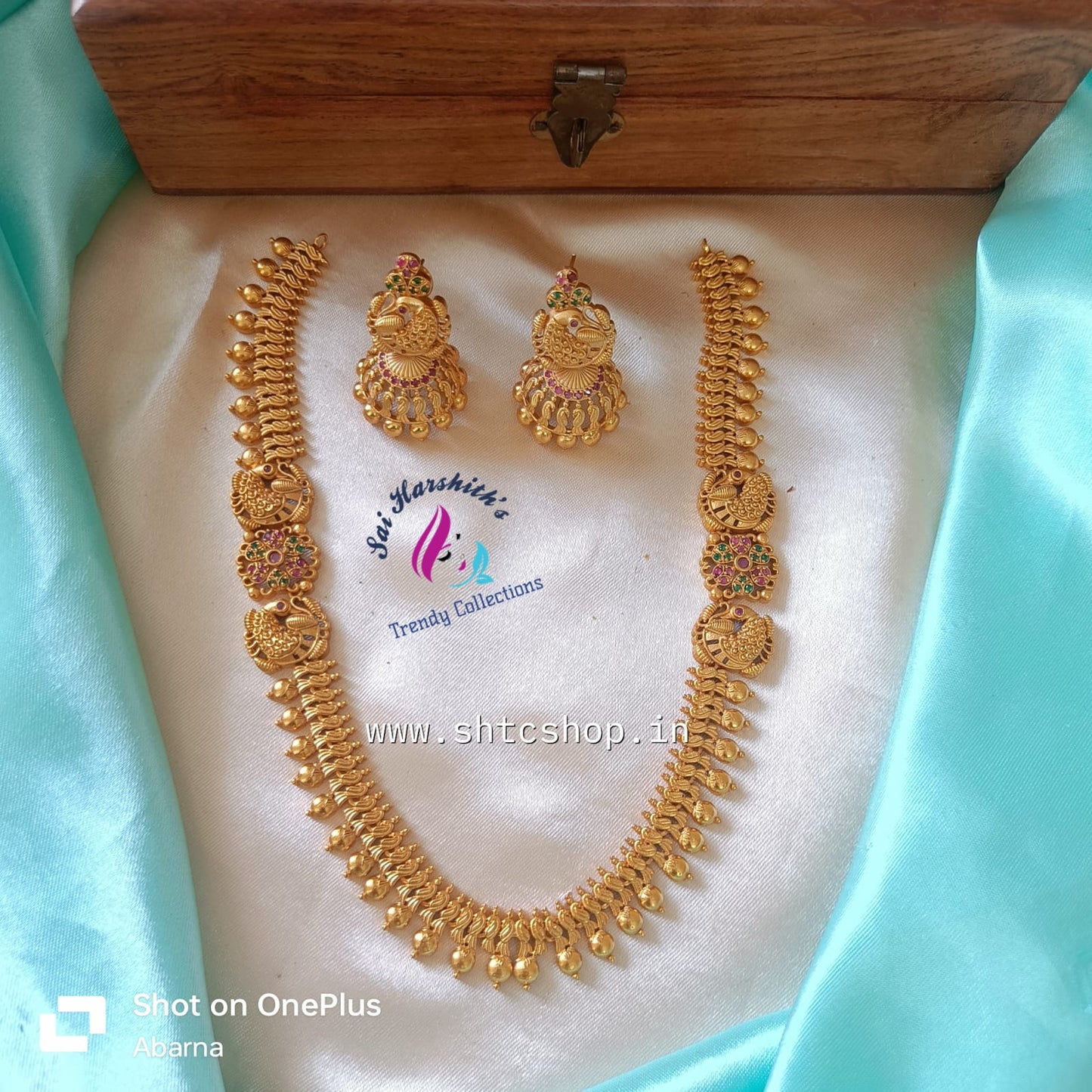 Cz Matte Finish Necklace - SHTC729 - Sai Harshith's Trendy Collections