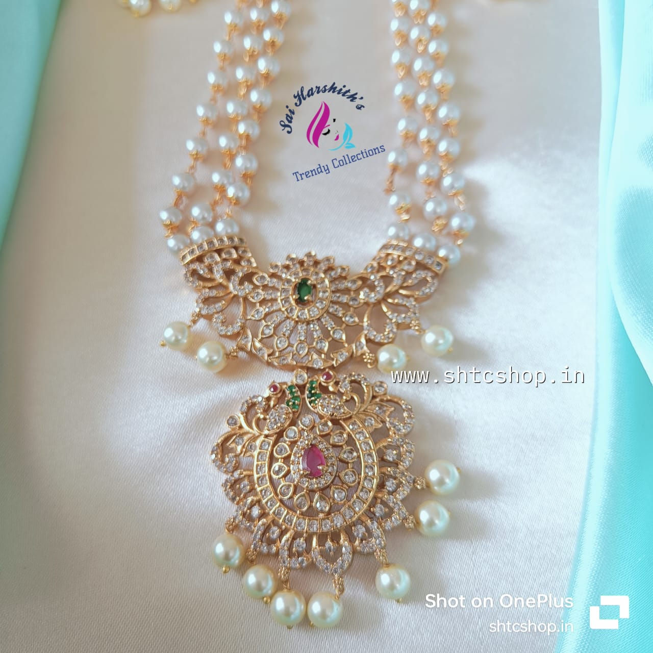 3 Layer Pearl Chain with Pendant - SHTC736 - Sai Harshith's Trendy Collections
