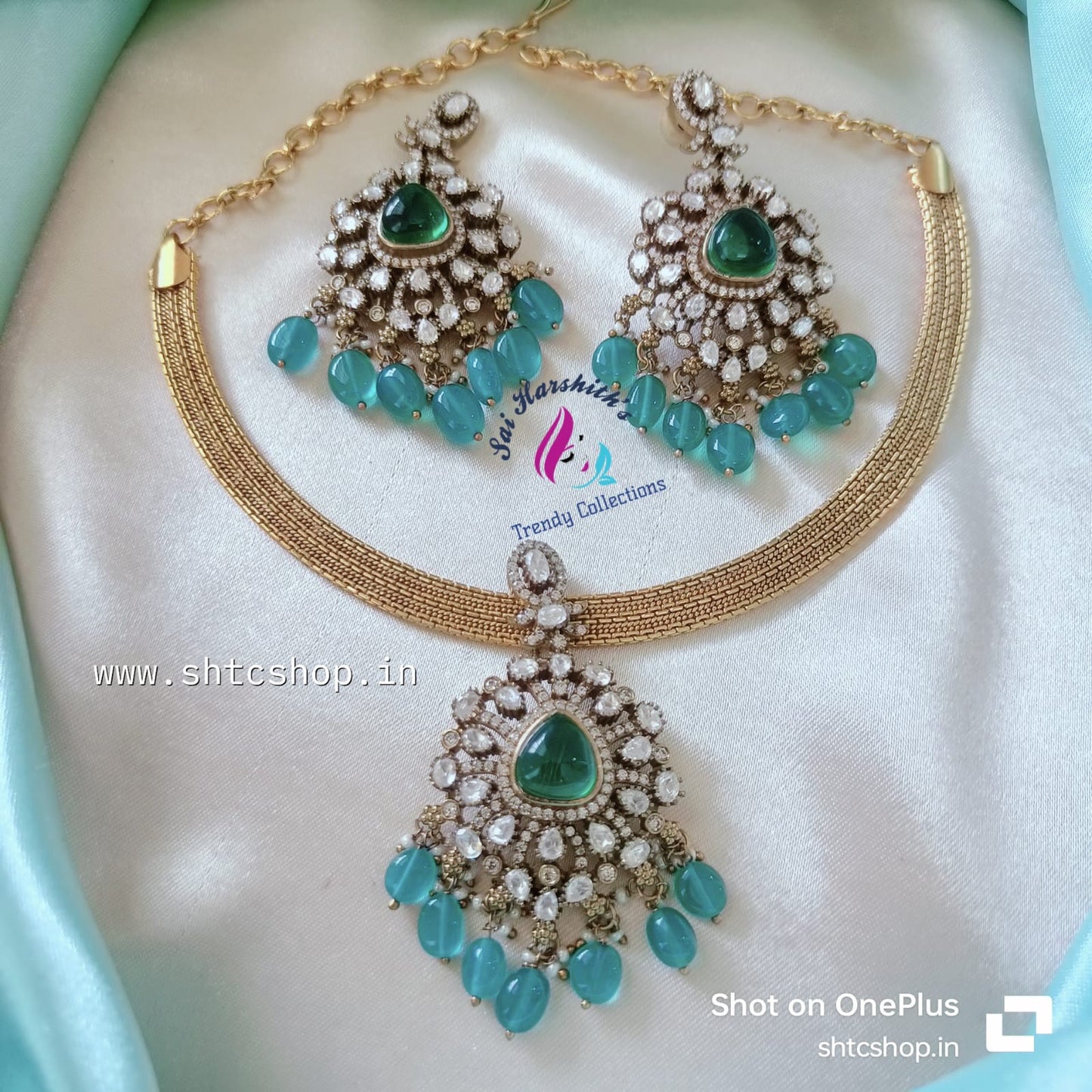 Moissanite Jewelry Set - SHTC744 - Sai Harshith's Trendy Collections