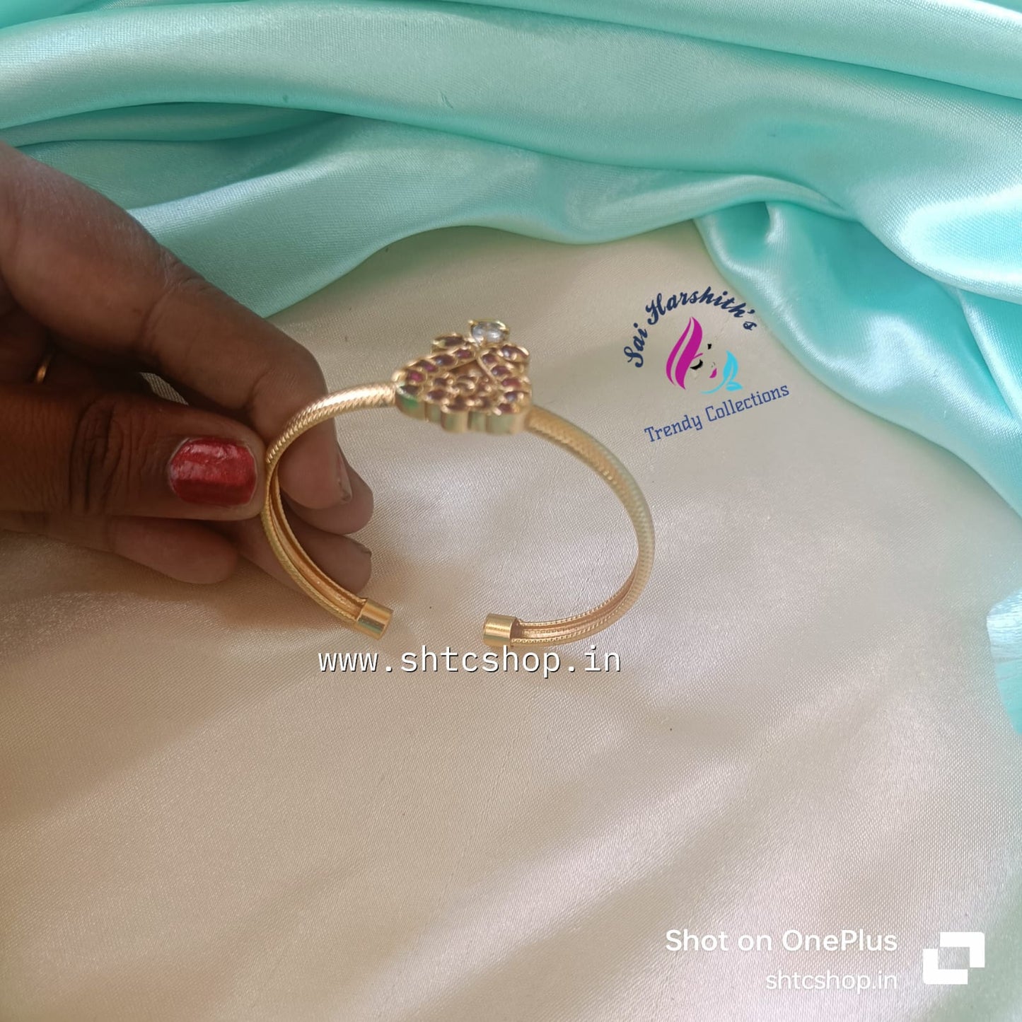 Kempu Stone Openable Bracelet - SHTC760 - Sai Harshith's Trendy Collections