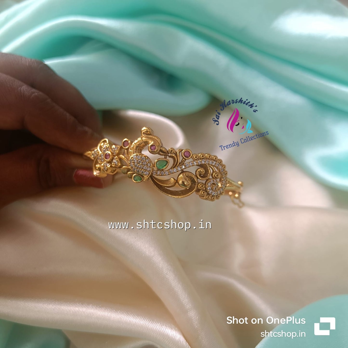 Kempu Stone Openable Bracelet - SHTC764 - Sai Harshith's Trendy Collections