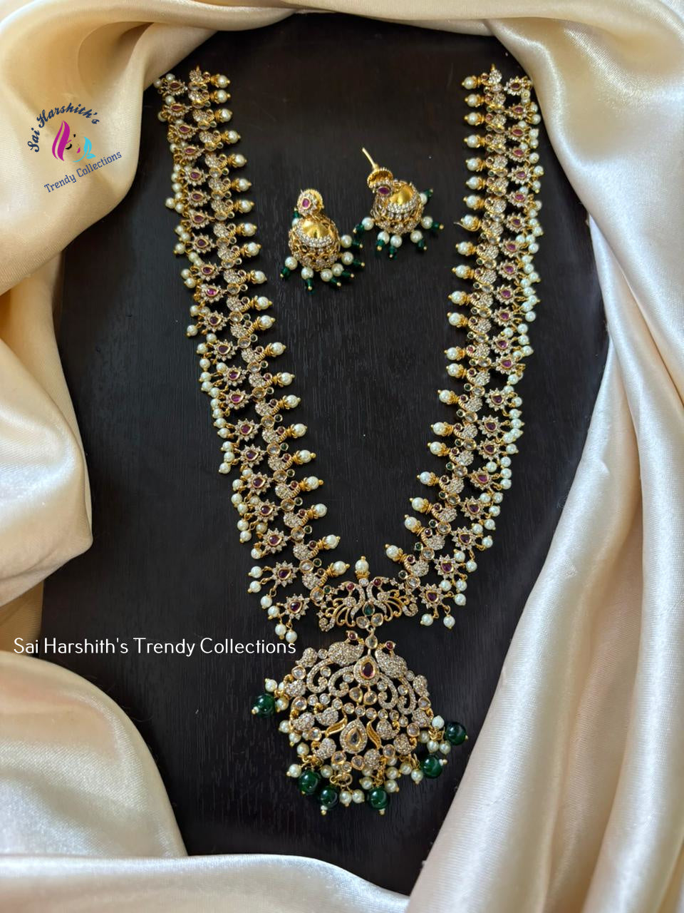 Gutta Pusalu Matte Haram with No Goddess Image - SHTC837 - Sai Harshith's Trendy Collections