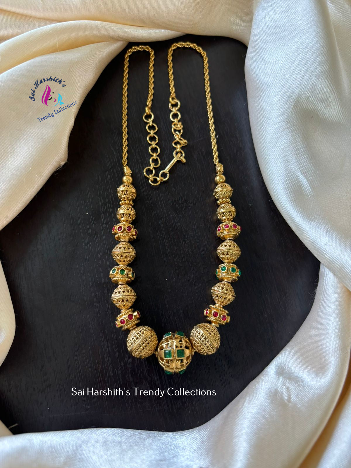 Matte Finish Gooseberry Necklace - SHTC840 - Sai Harshith's Trendy Collections