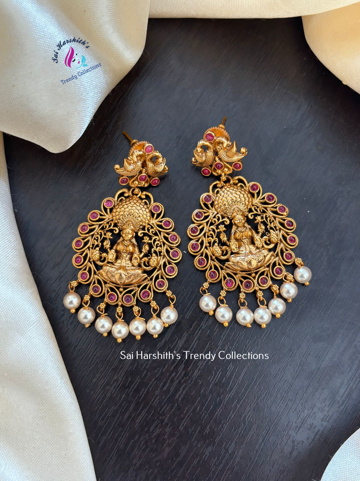 Traditional Kempu Earrings - SHTC862 - Sai Harshith's Trendy Collections