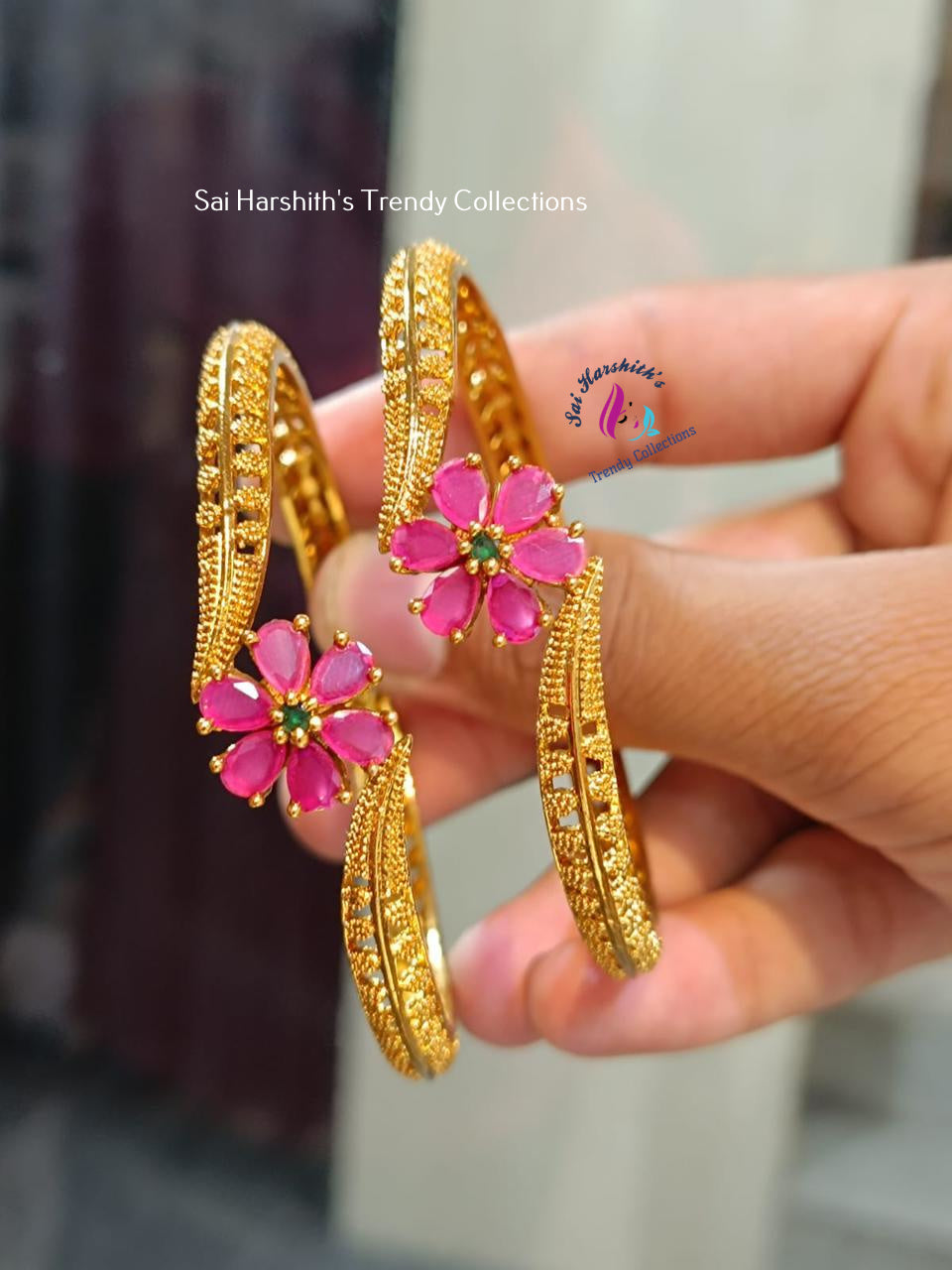 Budget friendly Matte Finish Bangles Set of 2 - SHTC890 - Sai Harshith's Trendy Collections