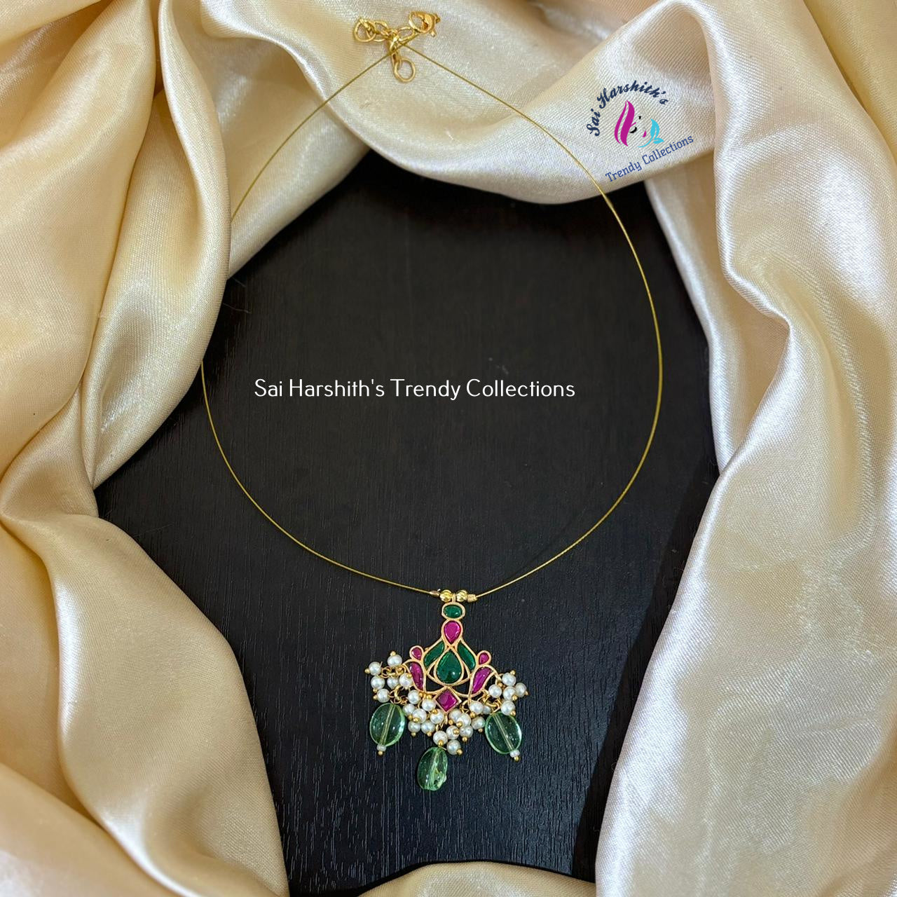 New trendy invisible Jadav Stone Necklace - SHTC895 - Sai Harshith's Trendy Collections