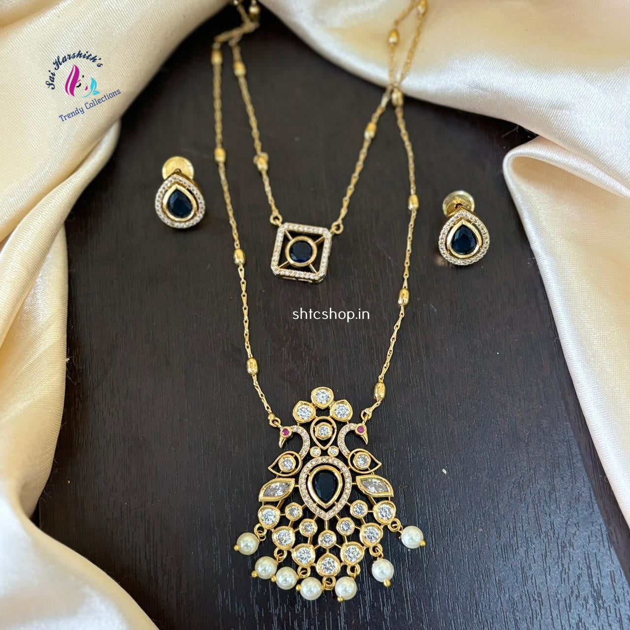 2 Layer Korean Fusion Indian Necklace sets - SHTC905 - Sai Harshith's Trendy Collections