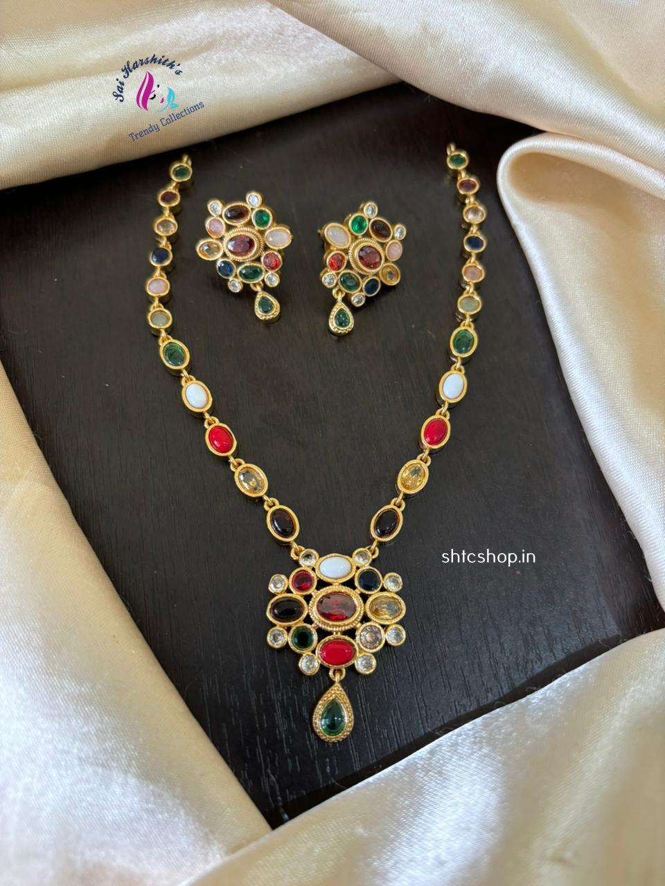 Navarathna Necklace set - SHTC906 - Sai Harshith's Trendy Collections