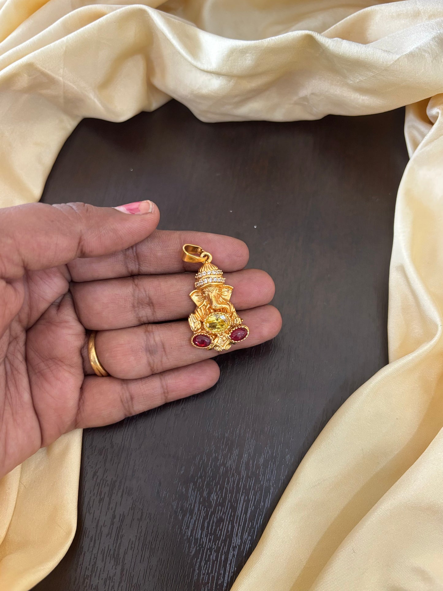 Matte Finish Ganesha Pendant - SHTC1137