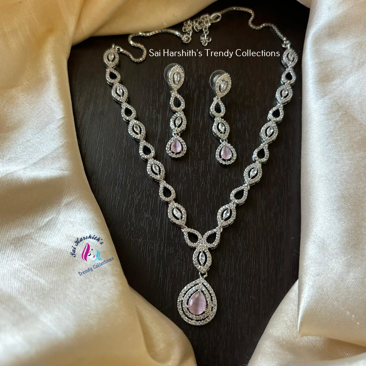 Eternal Spark Rhodium CZ Statement Piece - SHTC644 - Sai Harshith's Trendy Collections