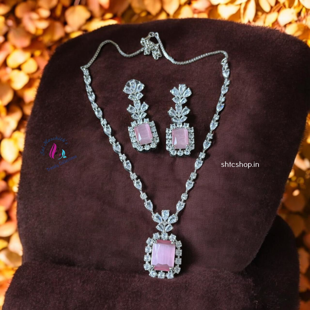 Radiant Elegance Rhodium Brilliance Necklace - SHTC645 - Sai Harshith's Trendy Collections