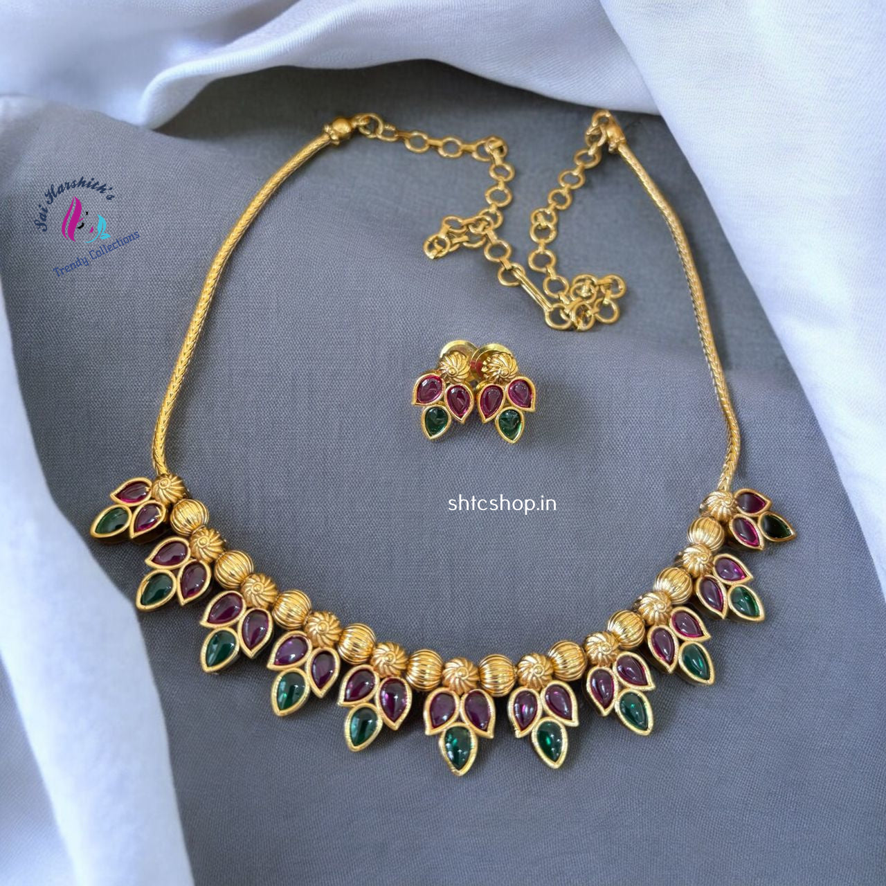 Elegant Kempu Necklace sets - SHTC907 - Sai Harshith's Trendy Collections