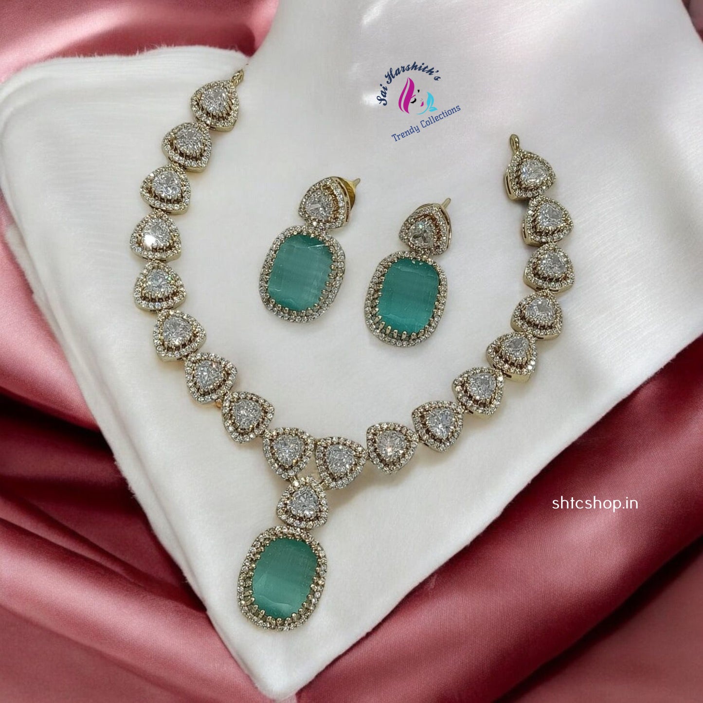 Diamond Replica Zirconia Necklaces - SHTC915 - Sai Harshith's Trendy Collections