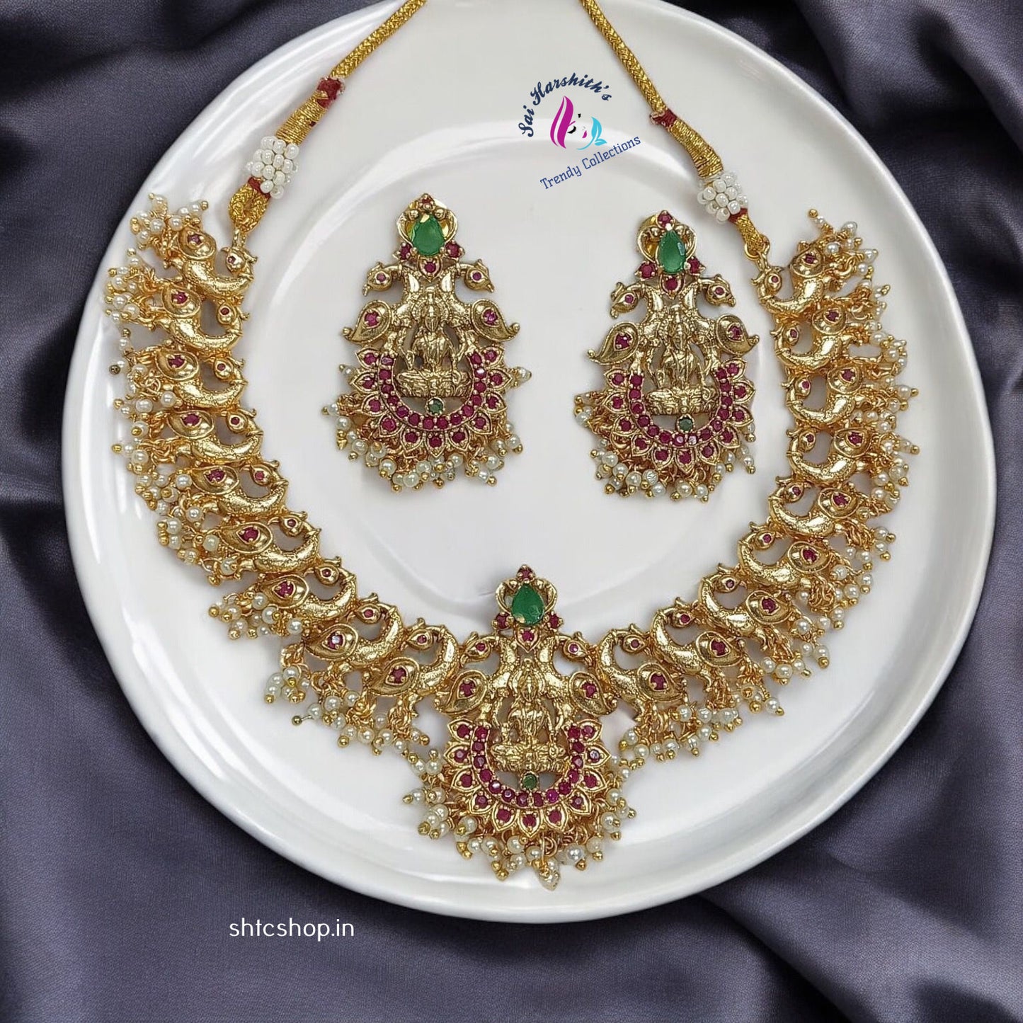 Matte Finish Necklace set - SHTC833 - Sai Harshith's Trendy Collections