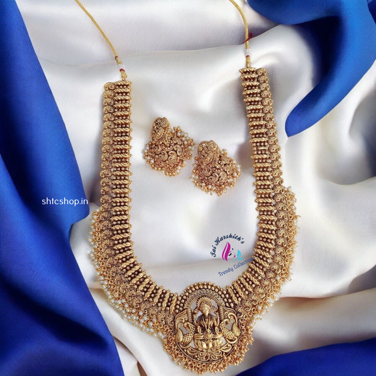 "Opulent Harmony" Matte Finish Haram with Jumkas - SHTC101 - Sai Harshith's Trendy Collections