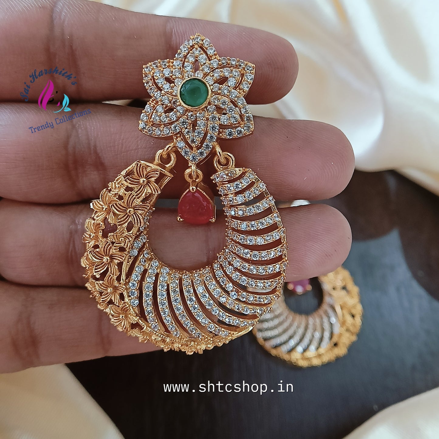 Matte cz Earrings - SHTC820 - Sai Harshith's Trendy Collections