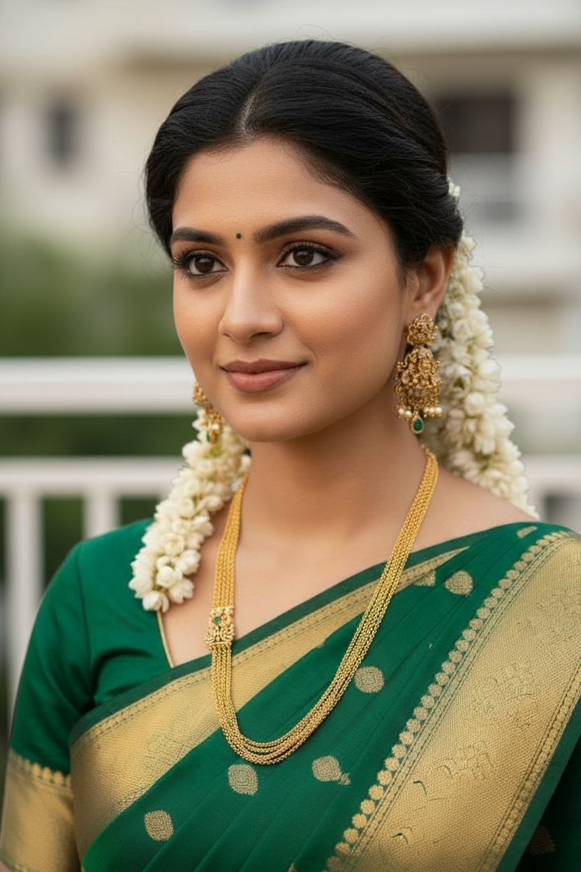 30 inches 5 Layer Matte Finish Mugappu Chain - SHTC1565