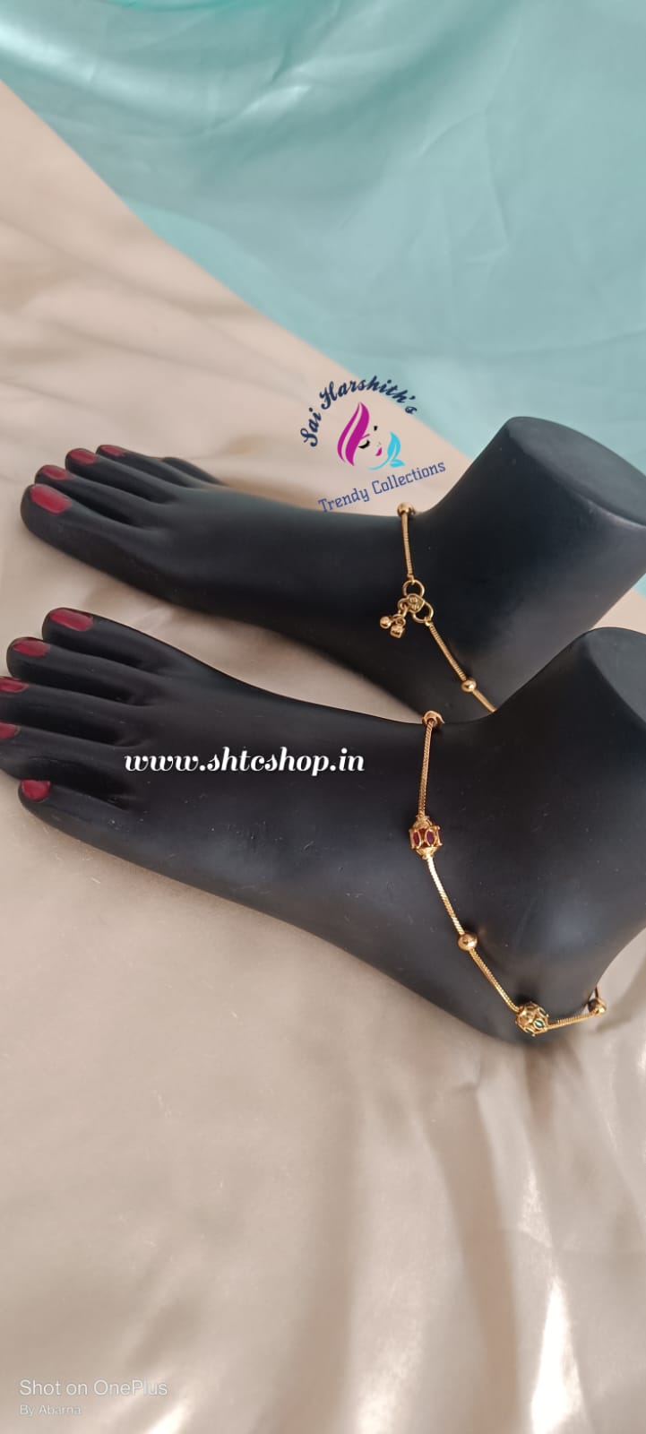 Matte Finish Kempu Anklet - SHTC607 - Sai Harshith's Trendy Collections