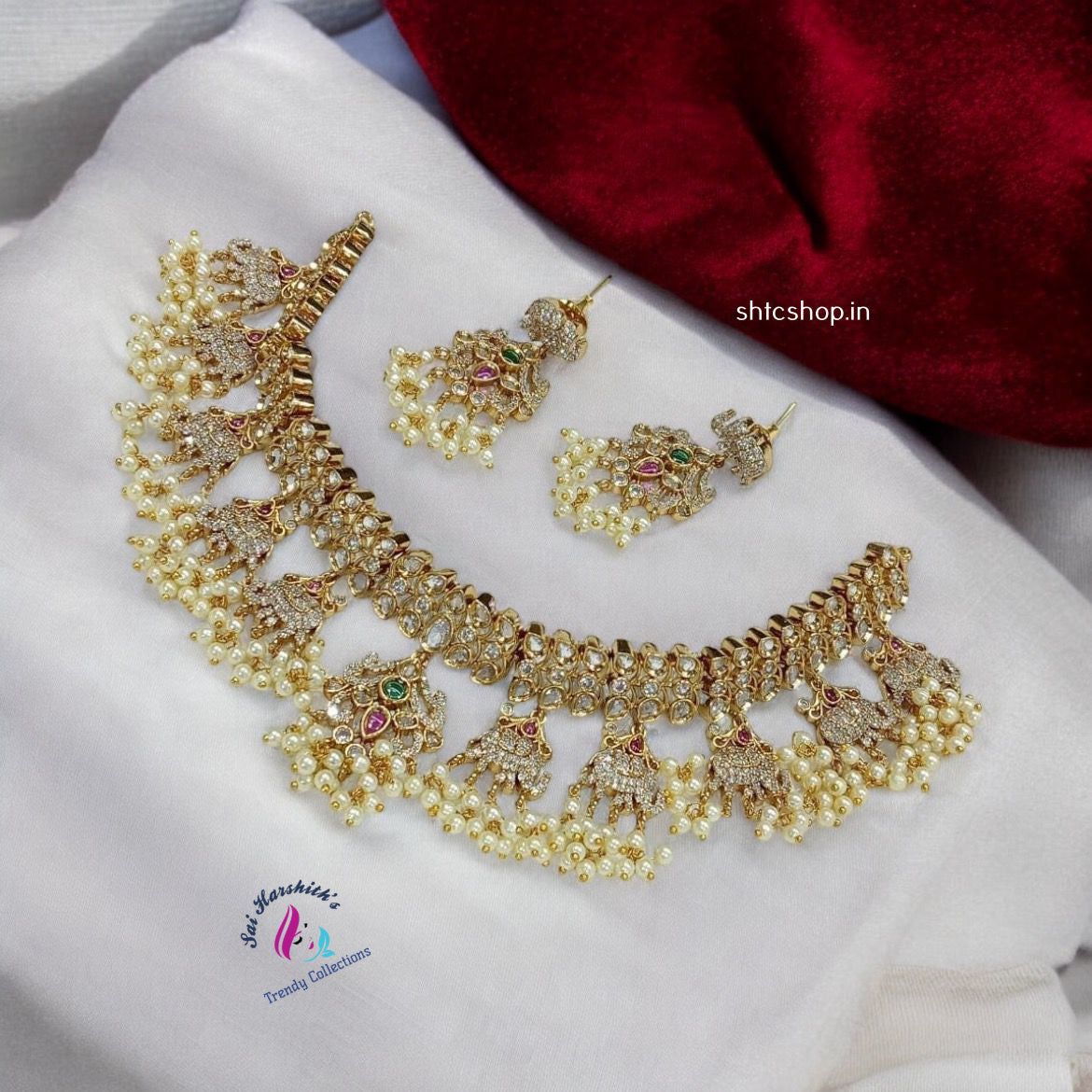 Matte Finish Gutta Pusalu Necklace - SHTC839 - Sai Harshith's Trendy Collections